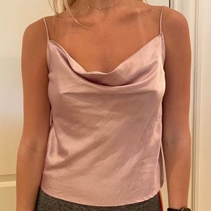 Cowl neck silk tank